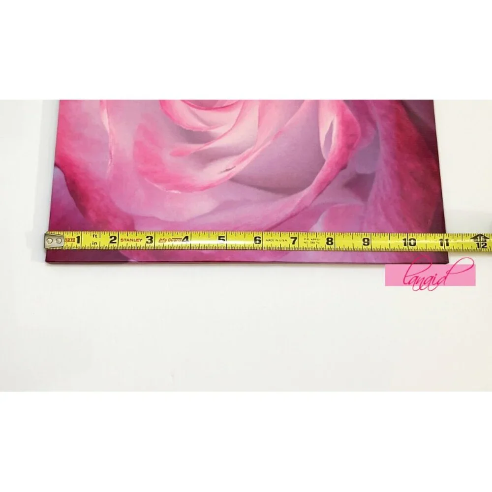 BUNDLE 3 Rose Floral Flowers Pink Orange Square Wall Hangings Art Mounts Lot Set